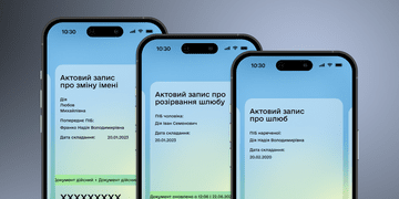 Свідоцтва про шлюб, розірвання шлюбу та зміну імені — уже в Дії