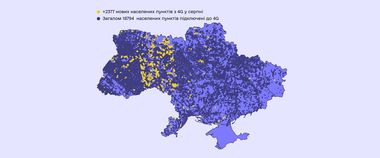 Зображення новини 2377 населених пунктів підключено до 4G в серпні.